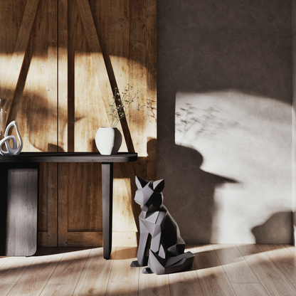 Console Japandi en bois de manguier massif noir – Attica