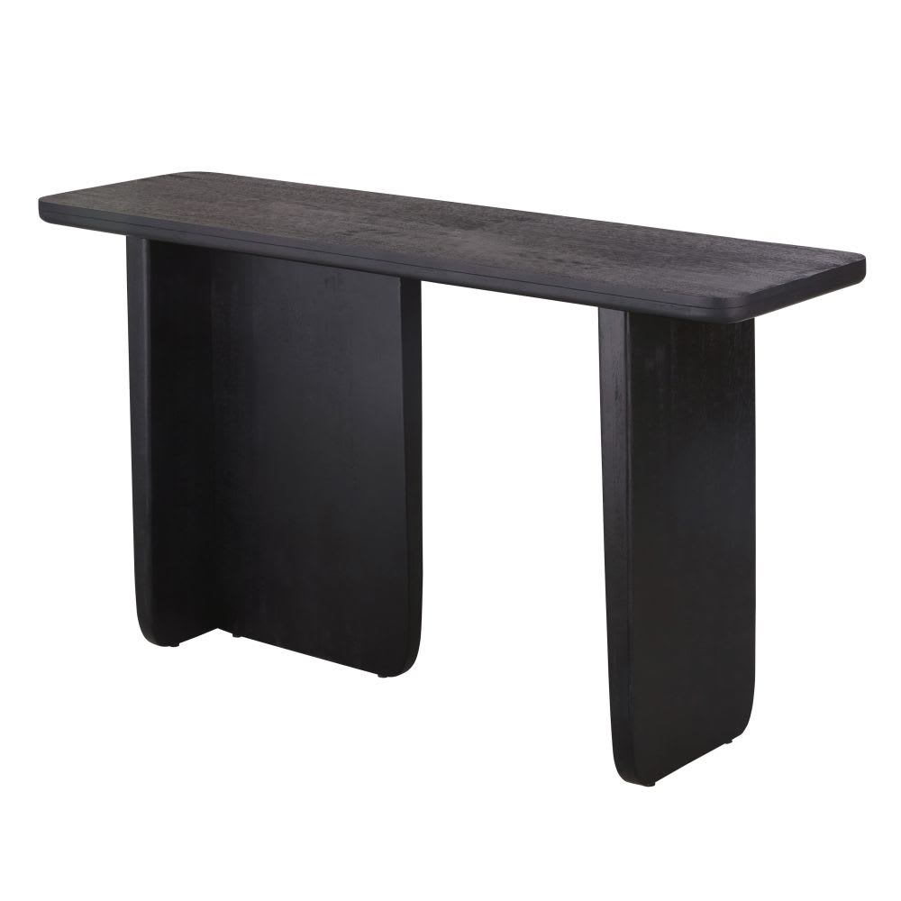 Console Japandi en bois de manguier massif noir – Attica