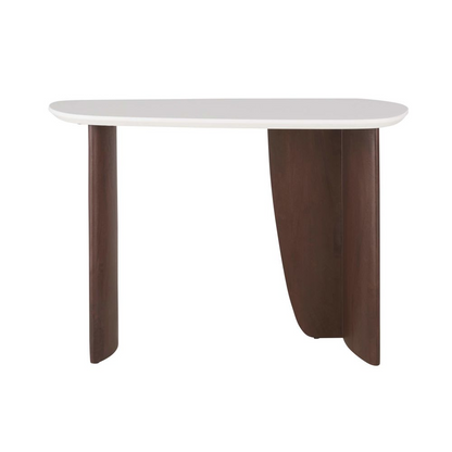 Console Japandi blanche pieds en bois d'acacia – Lausanne