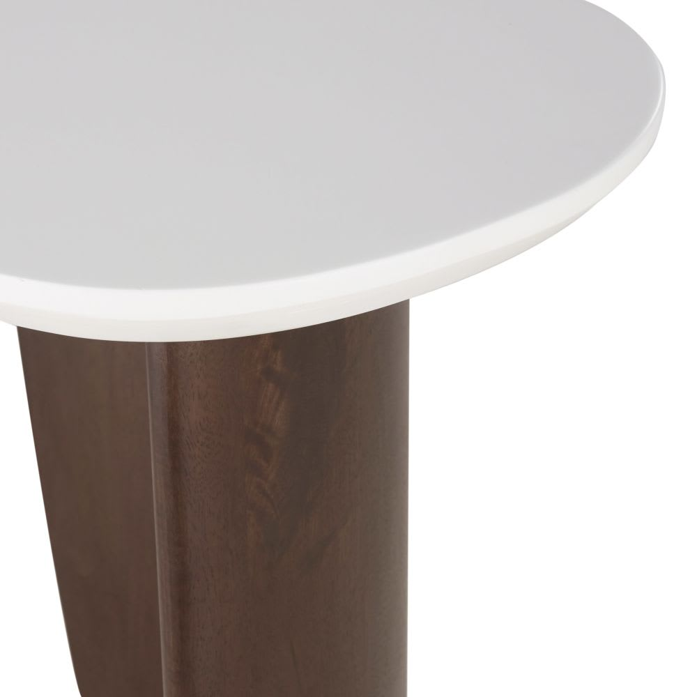 Console Japandi blanche pieds en bois d'acacia – Lausanne