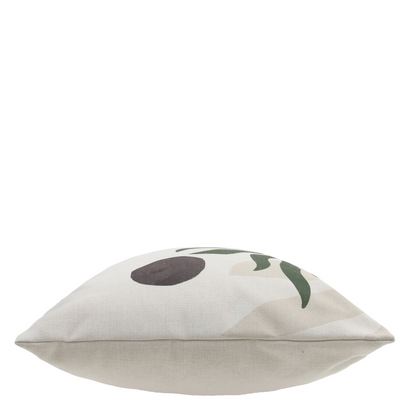 Coussin Japandi imprimé feuilles de noyer beige/vert – Nom du Produit