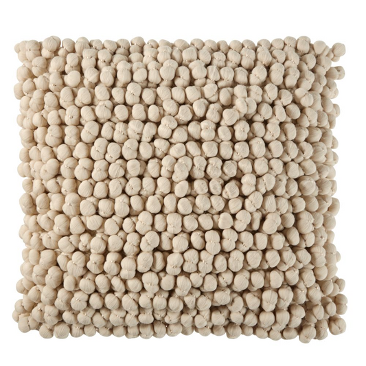Coussin boules tricotées écrues Japandi 45x45 – MOLTONE