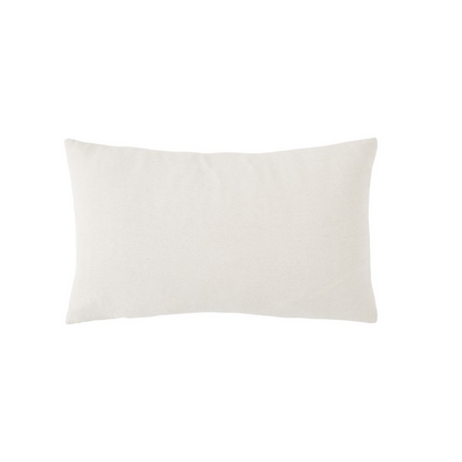 Coussin brodé écru jaune terracotta Japandi 30x50 - ASILAH