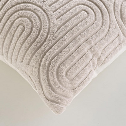 Coussin Déhoussable Japandi en Velours Dévoré Naturel 45x45cm – NomduProduit