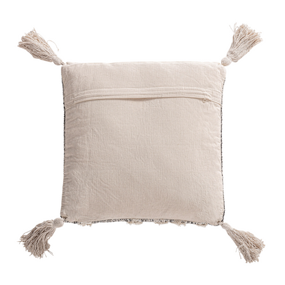Coussin Japandi en coton blanc 45x45x10 cm – Nom du Produit