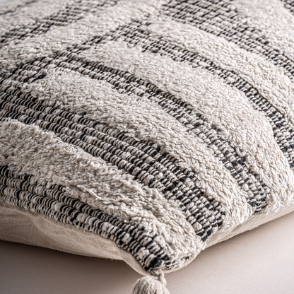 Coussin Japandi en coton blanc 45x45x10 cm – Nom du Produit