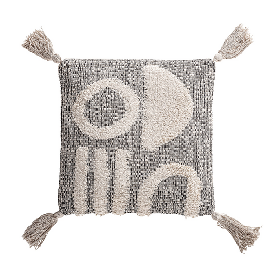 Coussin Japandi en coton blanc 45x45x10 cm