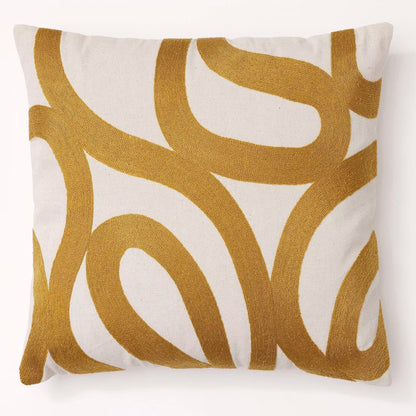Coussin Japandi coton jaune moutarde – SPIRO