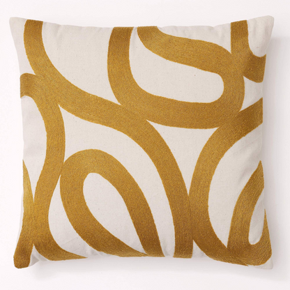 Coussin Japandi coton motif abstrait noir – Spiro