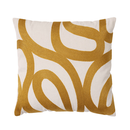 Coussin Japandi coton motif abstrait noir – Spiro