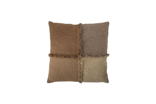 Coussin en coton marron 45x45 cm Japandi - Gija