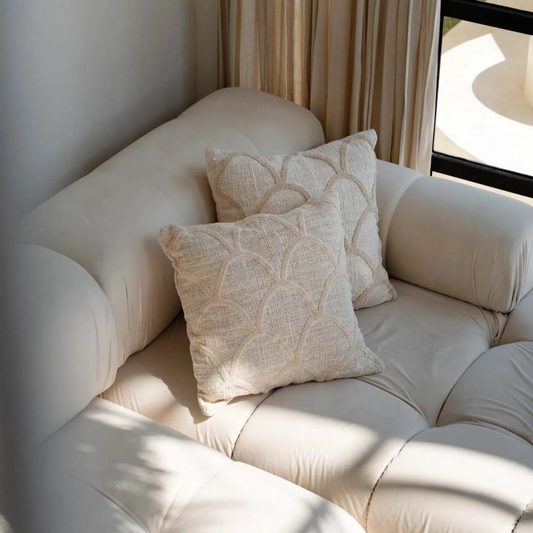 Coussin en coton naturel Japandi 50x50 – Sahara