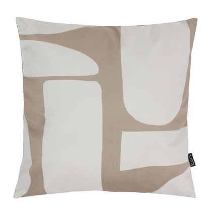 Coussin en velours à motif abstrait beige Japandi – Icon