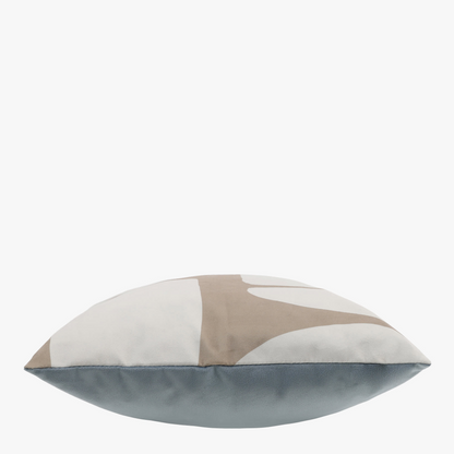 Coussin en velours à motif abstrait beige Japandi – Icon