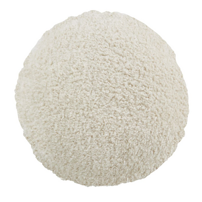 Coussin Rond Japandi effet laine bouclée écru – IGNACIO