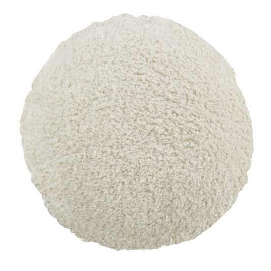Coussin Rond Japandi effet laine bouclée écru – IGNACIO