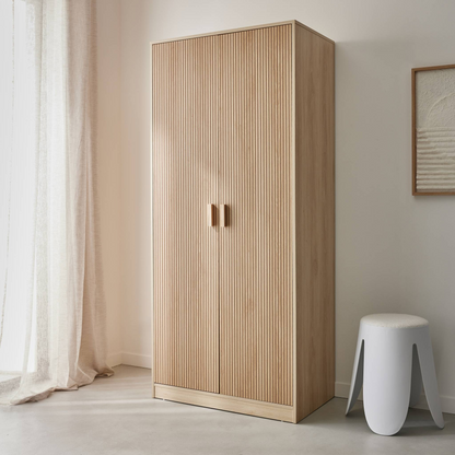 Armoire Japandi 2 portes penderie et rangements – Linear