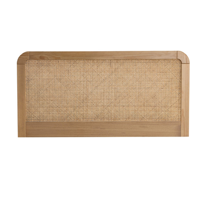 Ensemble Lit Japandi 160x200cm Bois Naturel et Cannage – Nom du Produit