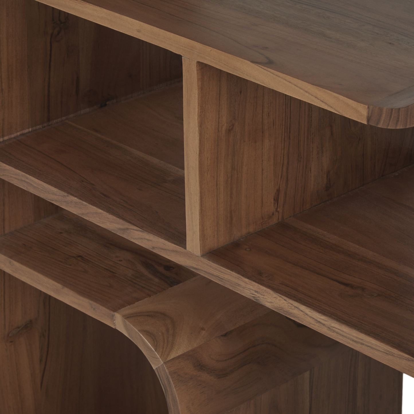 Étagère Japandi vintage en bois d'acacia massif – Sacramento