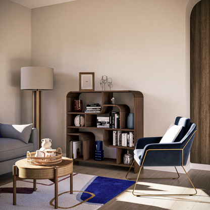 Étagère Japandi vintage en bois d'acacia massif – Sacramento