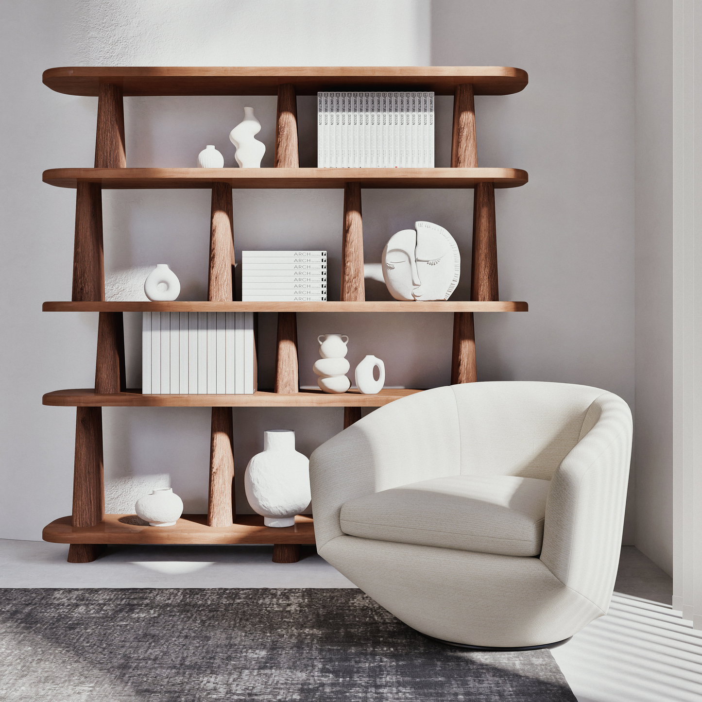 Étagère en Bois d'Acacia Japandi – Alya