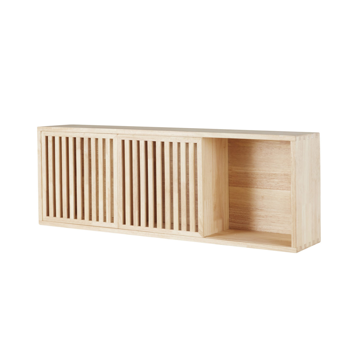 Étagère Japandi en bois de chêne 2 portes coulissantes - Horizon