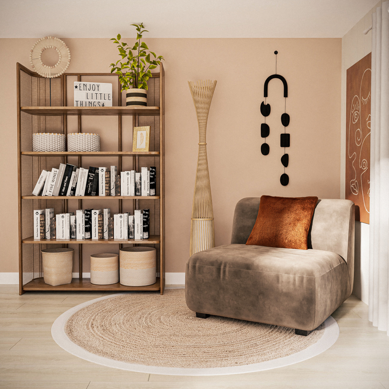 Étagère Japandi bois manguier et fibres végétales – Viro