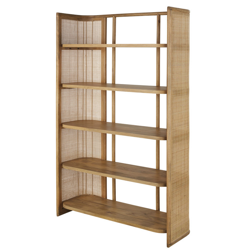 Étagère Japandi bois manguier et fibres végétales – Viro