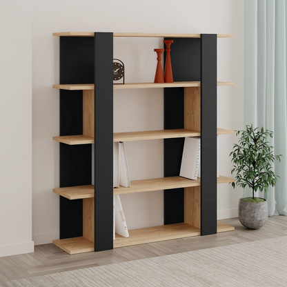 Étagère Japandi en bois et métal H122 cm – Naila