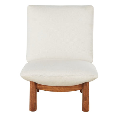 Fauteuil Japandi beige avec pieds en hévéa – Amaya