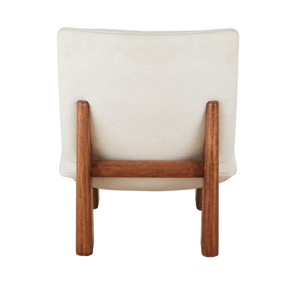 Fauteuil Japandi beige avec pieds en hévéa – Amaya