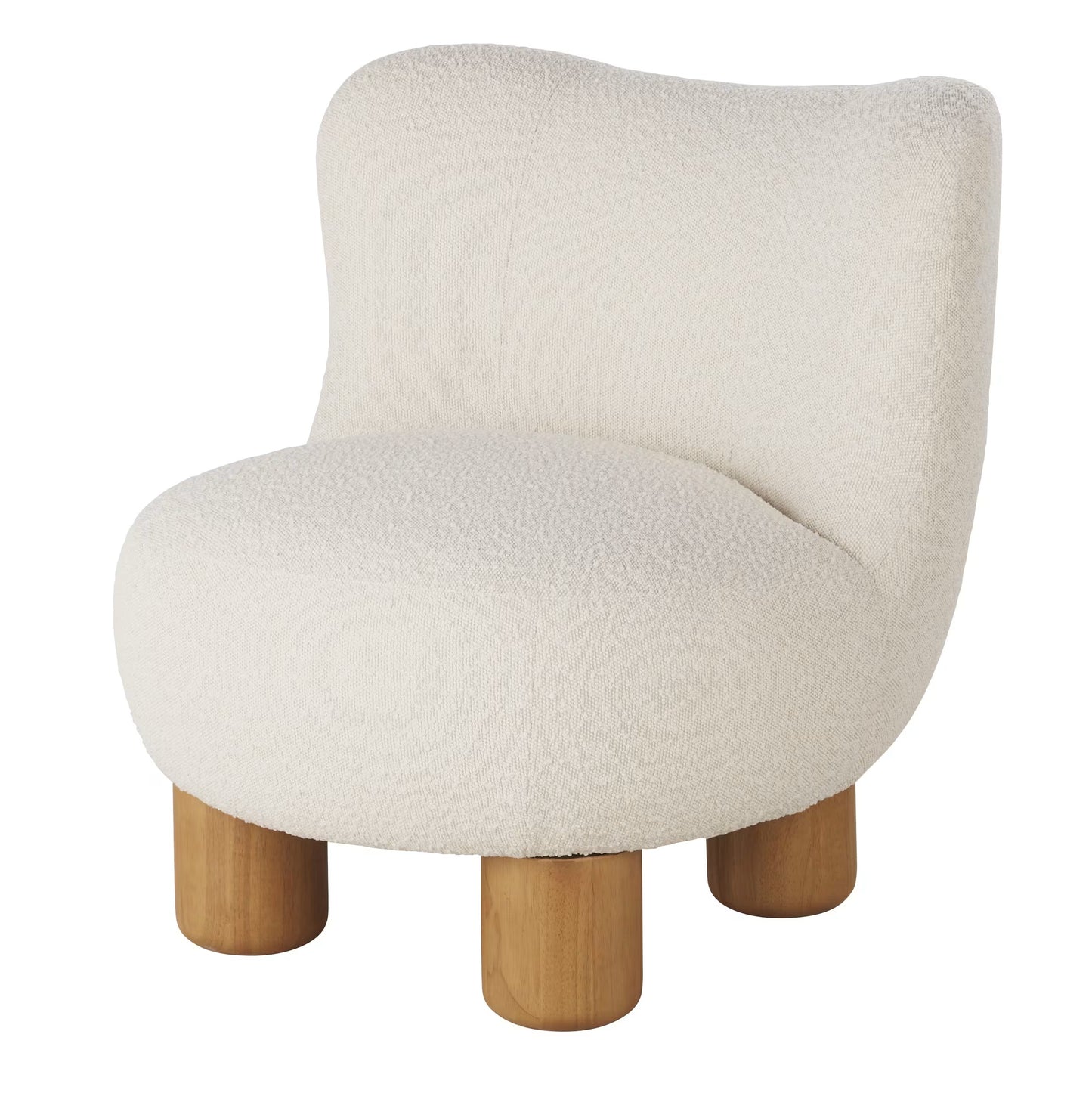 Fauteuil Japandi en bouclette écrue – Noham