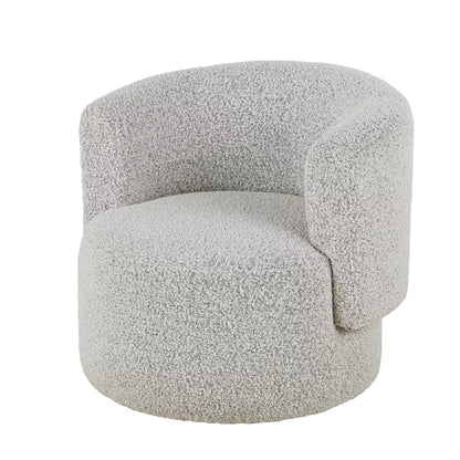 Fauteuil Japandi en bouclette gris chiné – Boogie