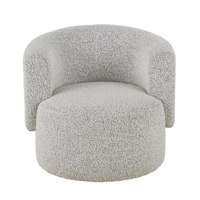 Fauteuil Japandi en bouclette gris chiné – Boogie