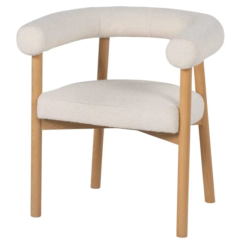 Chaise Japandi en bois de frêne et bouclettes écrues – RAFAEL