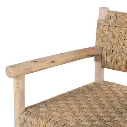 Fauteuil Japandi en eucalyptus et sisal beige – Calas