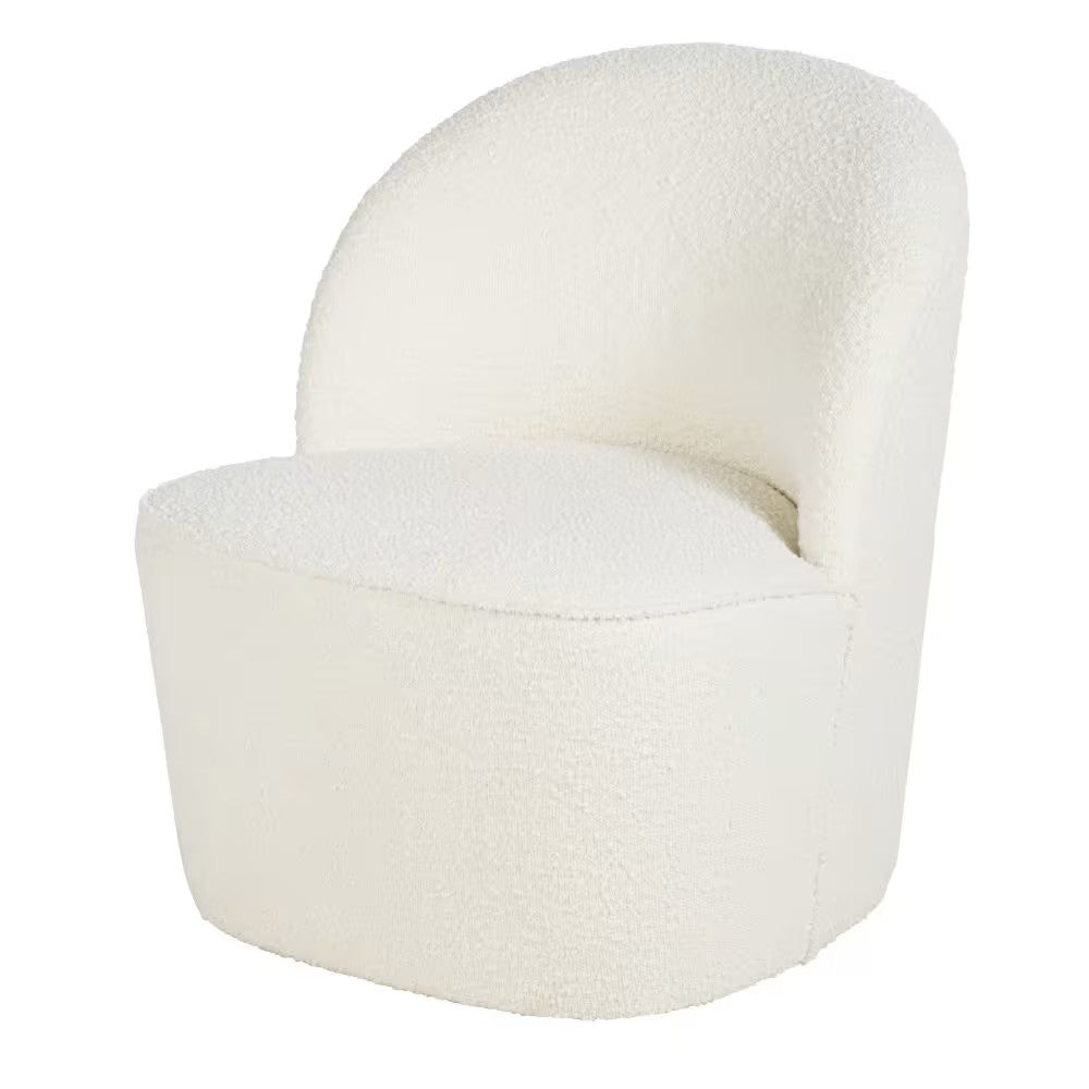 Fauteuil Japandi professionnel en tissu recyclé bouclette blanc cassé – Blackhill Business