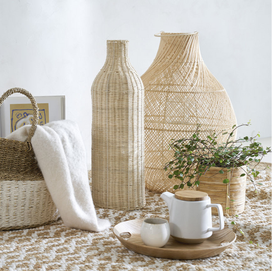 Vase Grand Rotin Tressé Japandi H61 – MANON