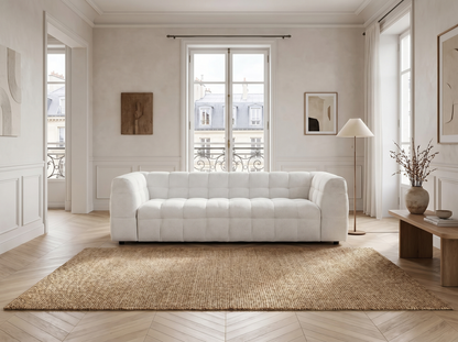 Canapé Japandi Nuage Beige Sablé 3 Places - Malou