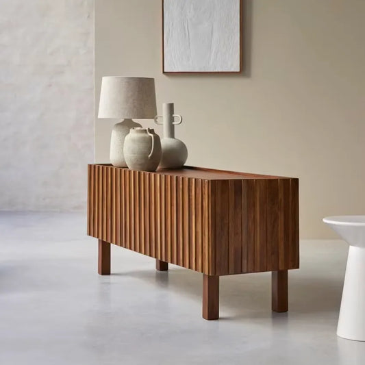 Meuble TV Japandi Manguier Massif 140 cm – Milo