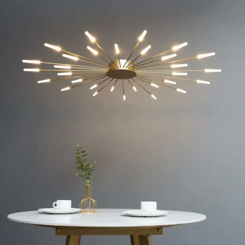Plafonnier Japandi Métal Aluminium & Acrylique Doré – Isco