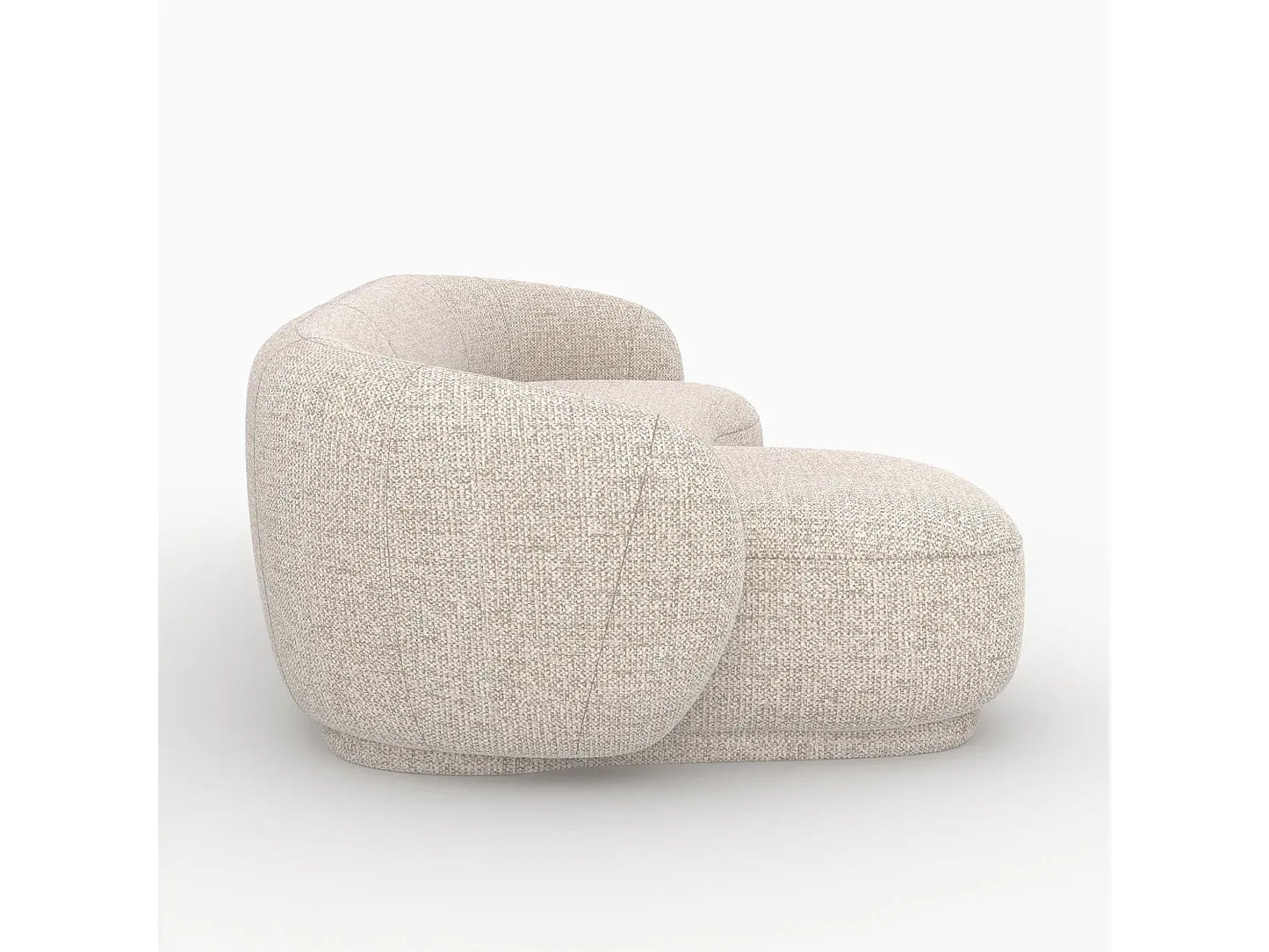 Canapé Japandi Arrondi Modulable Beige 4 Places - Nova
