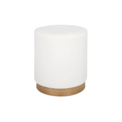 Tabouret Japandi Scandinave Bouclette Blanche – Klaus
