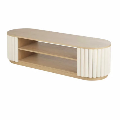 Meuble TV Japandi Rondins Blancs – Caldera