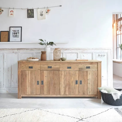 Buffet Japandi Teck Recyclé Massif 200 cm – Cargo