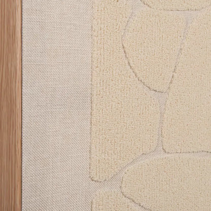 Toile Japandi Tissu Brodé Bouclette Beige 36x60 – Maher