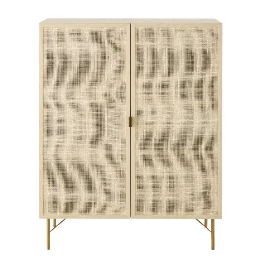 Armoire Japandi 2 Portes Cannage Rotin – Solstice