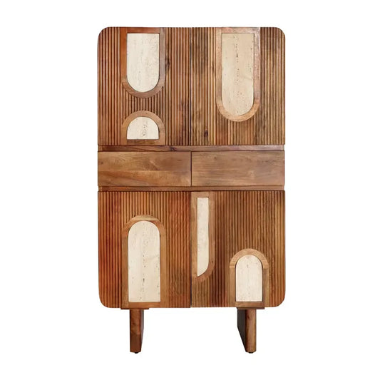 Armoire Japandi Bois Mangue Marron 81×40×142 – Maro