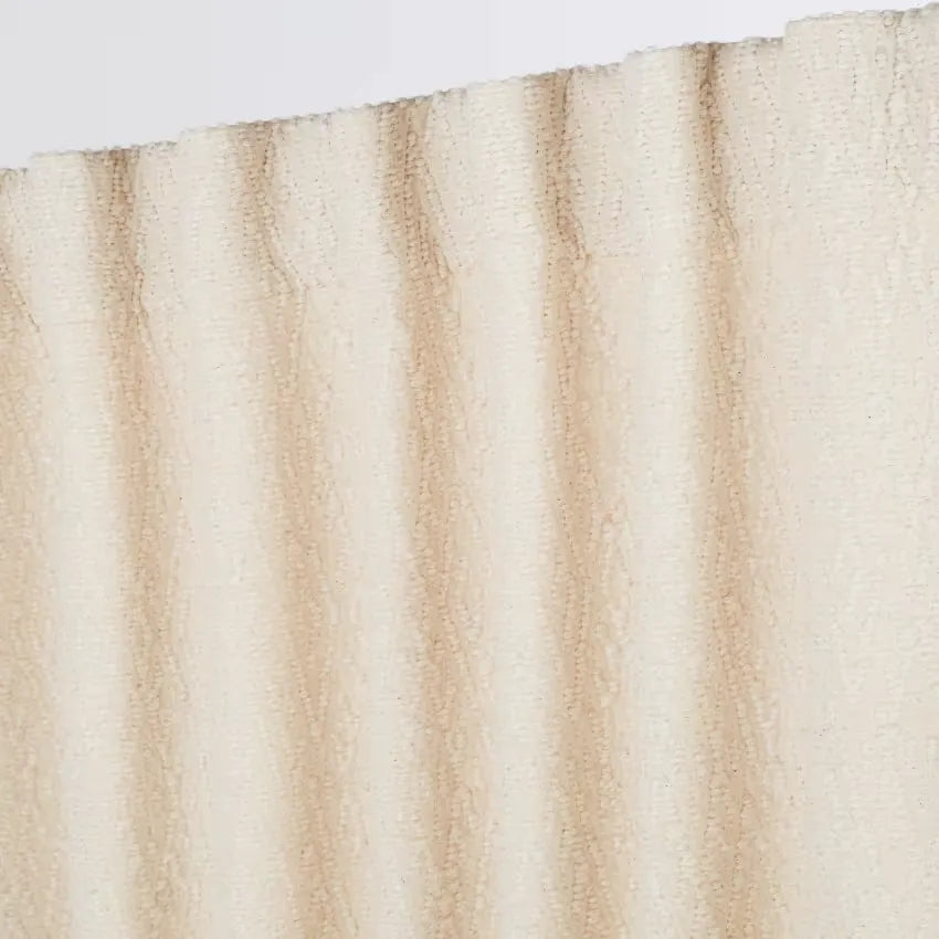 Rideau Japandi Pattes Jacquard Coton Blanc 140×300 – Jodar