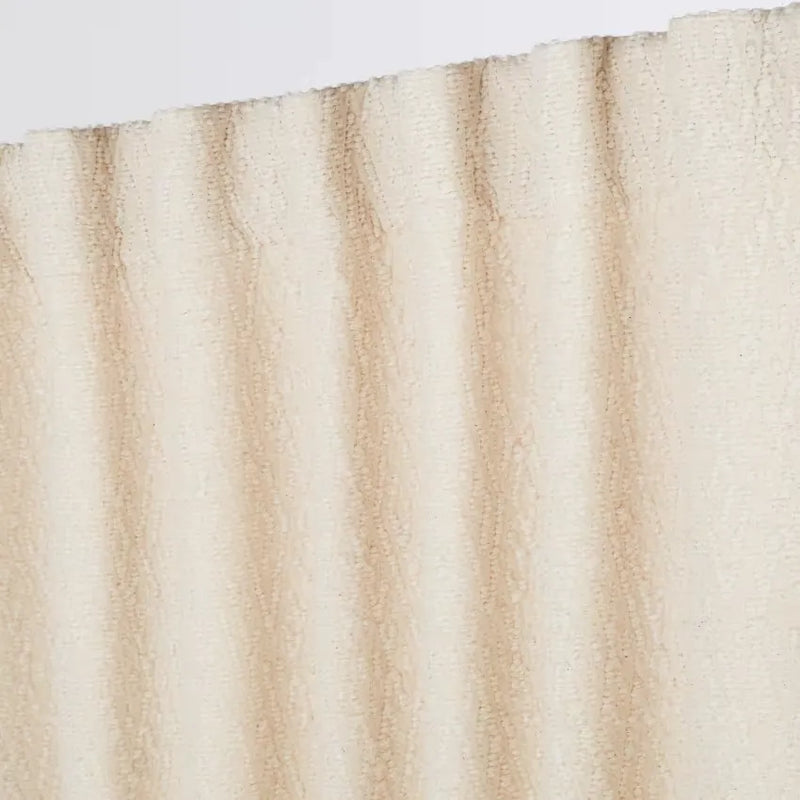 Rideau Japandi Pattes Jacquard Coton Blanc 140×300 – Jodar